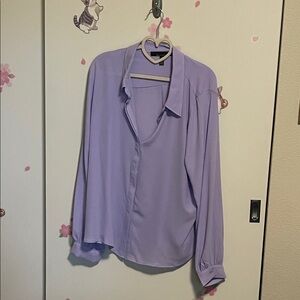 White House Black Market Purple Button Down Shirt